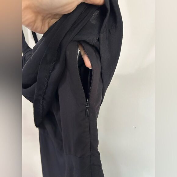 Madewell Off The Shoulder Tie Silk Mini Dress Black - Picture 9 of 11